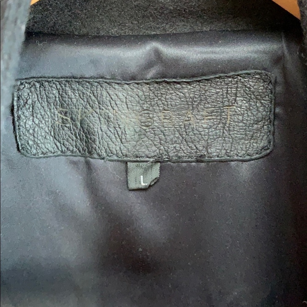 SKINGRAFT LEATHER AND WOOL MOTO JACKET - Picture 2 of 5